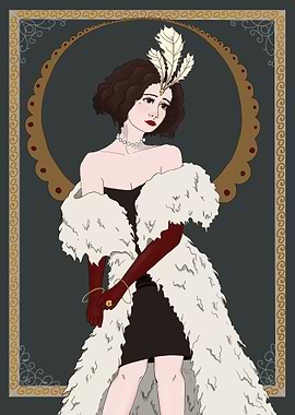 Elegant Woman in Fur and Pearls