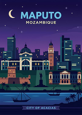 Maputo Cityscape at Night