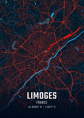 Limoges France City Map