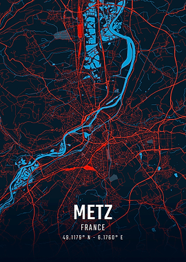 Metz France City Map