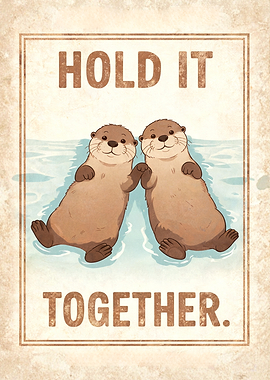 Otters Holding Hands 'Hold It Together'