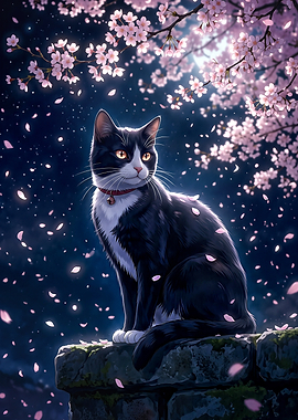 Silent Bell Sakura Cat