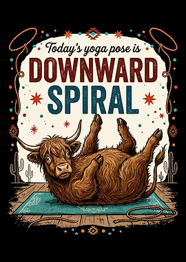 Highland Cow Doing Yoga Pose