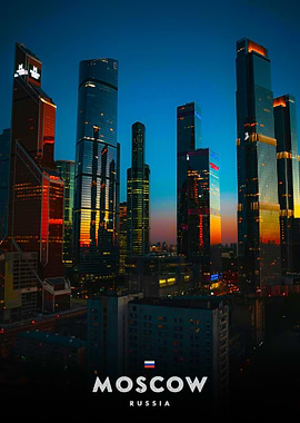 Moscow Cityscape at Dusk
