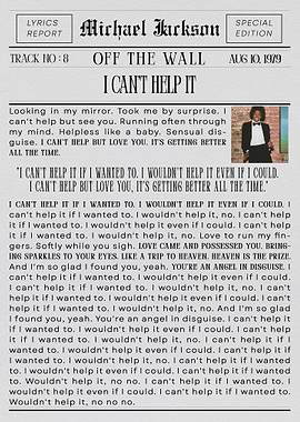 Michael Jackson 'I Can't Help It'
