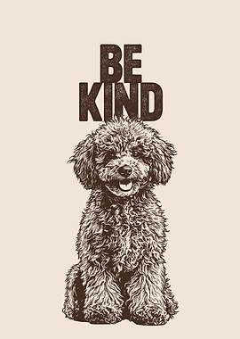 Be Kind Poodle Illustration