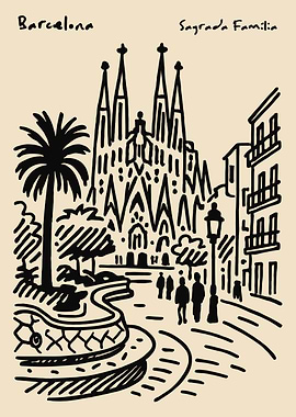 Barcelona Sagrada Familia Sketch