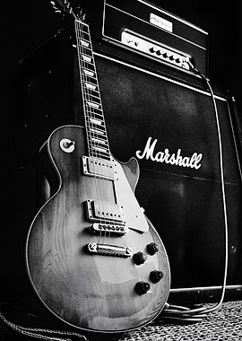 Electric Guitar and Marshall Amp