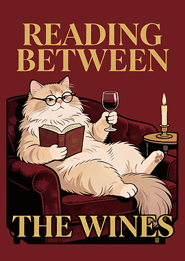 Reading Between The Wines Funny Cat