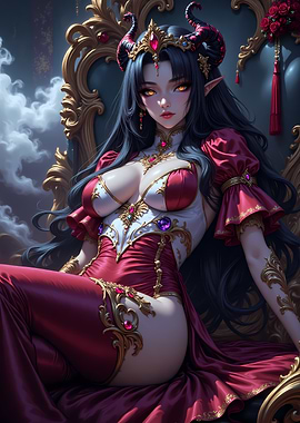 Demonic Queen on Throne
