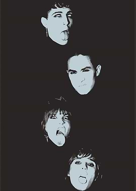 Four Faces with Tongues Out