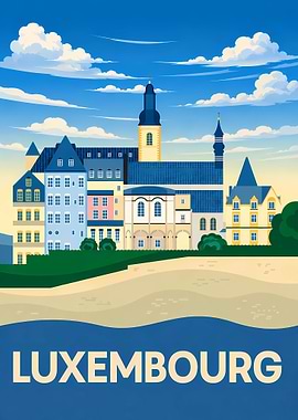 Luxembourg Cityscape with Text