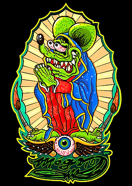 Praying Rat with Eye and Paintbrushes