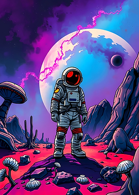 Astronaut Exploring Alien Planet