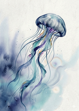 Watercolor Jellyfish Art