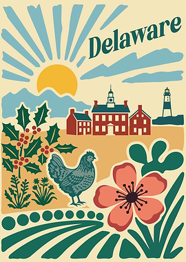 Delaware State Illustration