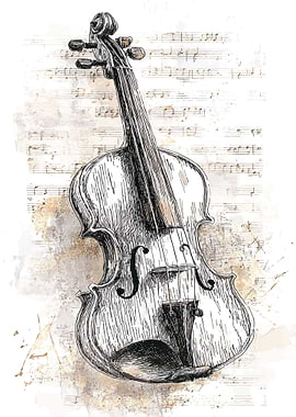 Violin on Sheet Music