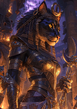 Egyptian Cat Goddess Warrior