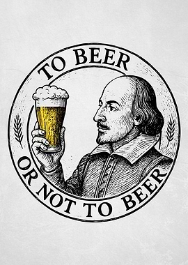 Shakespeare Holding a Beer