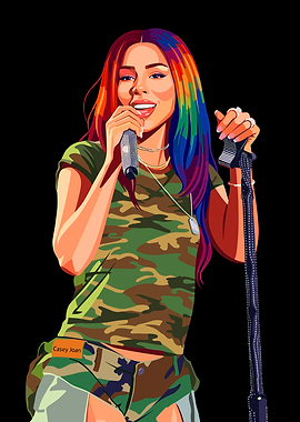 Mariah the Scientist Singer with Rainbow Hair