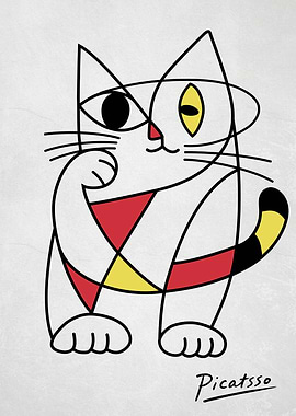 Abstract Cat Painting