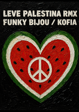 Watermelon Heart Peace Symbol