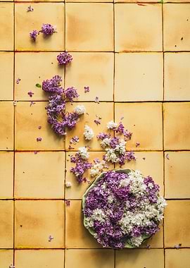 Lilac Flowers in a Bowl