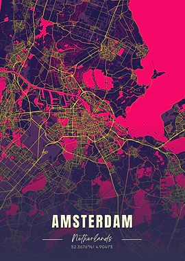 Amsterdam Map Art