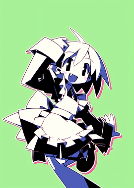Anime Maid Character with Sharp Features