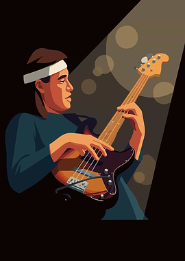 Musician Playing Bass Guitar