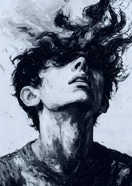 Man with Exploding Hair