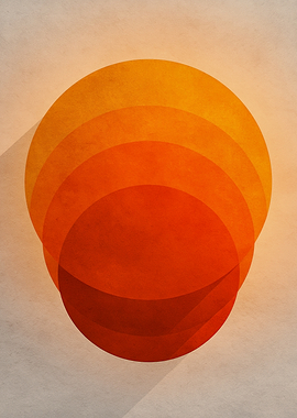 Abstract Orange Circles with Shadows