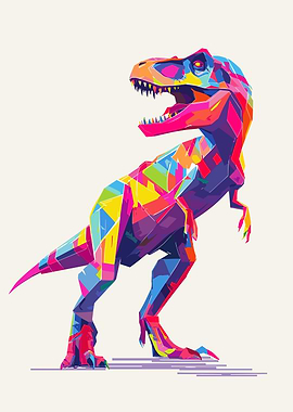 Colorful Geometric Dinosaur