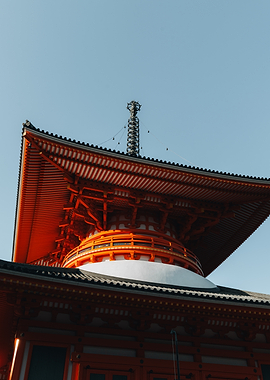 Japanese Pagoda Against Blue Sky