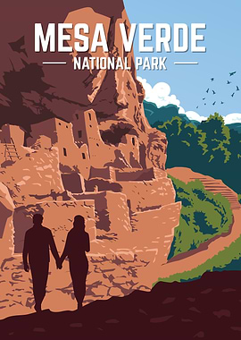 Mesa Verde National Park Vintage Poster