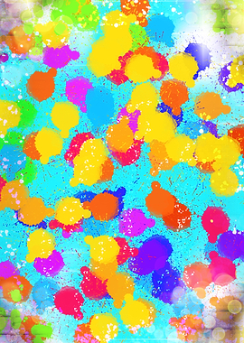 Colorful Paint Splatter Abstract