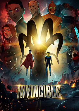 Invincible Poster with Heroes and Villains