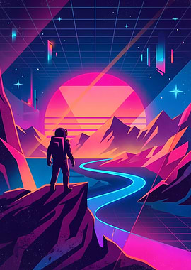 Astronaut on alien planet