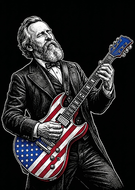 Rutherford B. Hayes President Playing Guitar