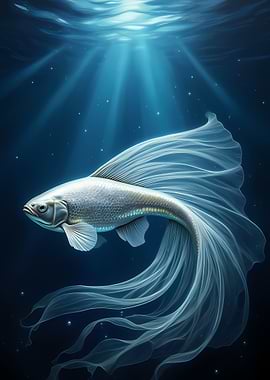 Ethereal Fish in Deep Blue Water