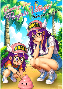 Arale and Arale in Penguin Village