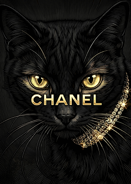 Chanel Black Cat with Diamond Necklace