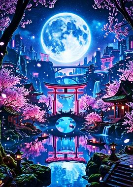 Enchanting Japanese Night Scene