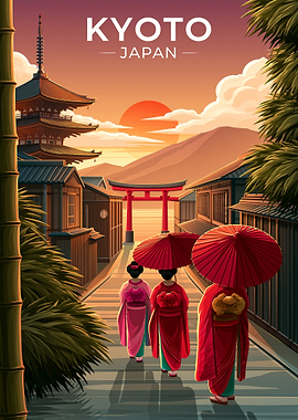 Kyoto Japan Travel Poster