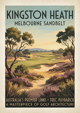Kingston Heath Melbourne Sandbelt Golf Poster