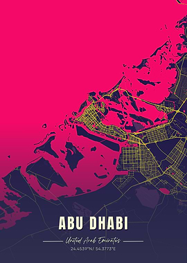 Abu Dhabi Map Art