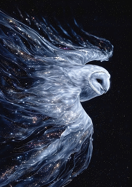 Cosmic Owl in Flight