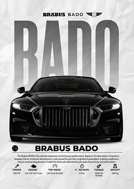 A sleek face Bado High Performance Car poster