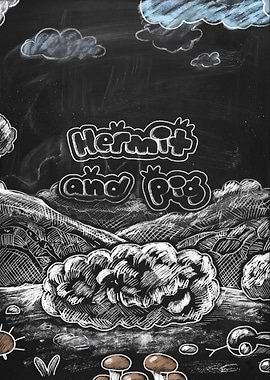 Hermit and Pig Chalk Art