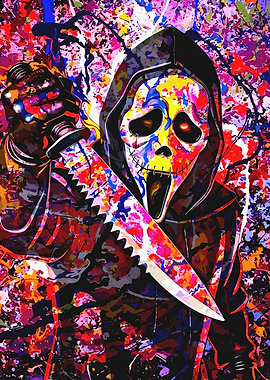 Scream Ghostface Knife Abstract Art